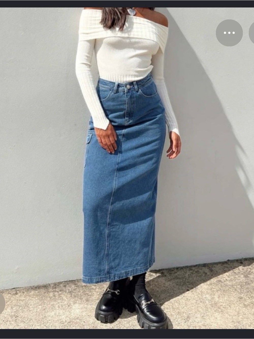 Princess Polly Light Blue Denim Maxi Skirt